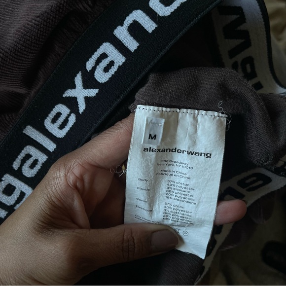 ALEXANDERWANG.T Stretch Corduroy Cropped Hoodie in Cola - Picture 10 of 10